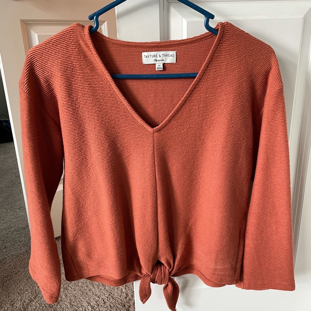 Burnt orange knotted top